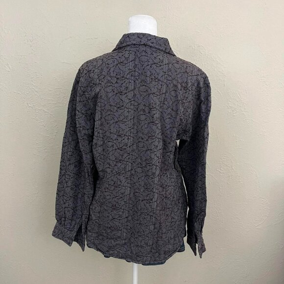 vintage 90s muted purple quirky boho granola button up top - Picture 4 of 8